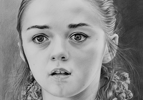 Retrato De Arya Stark A Lápiz