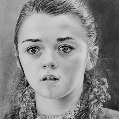 Retrato De Arya Stark A Lápiz